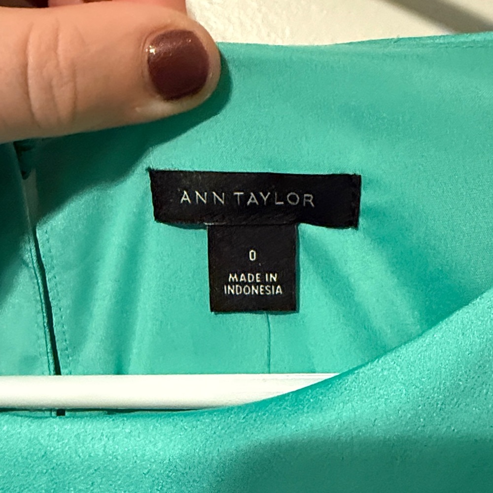 NWOT Anne Taylor Teal Midi Dress Size 0 - Picture 2 of 3